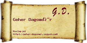 Geher Dagomér névjegykártya